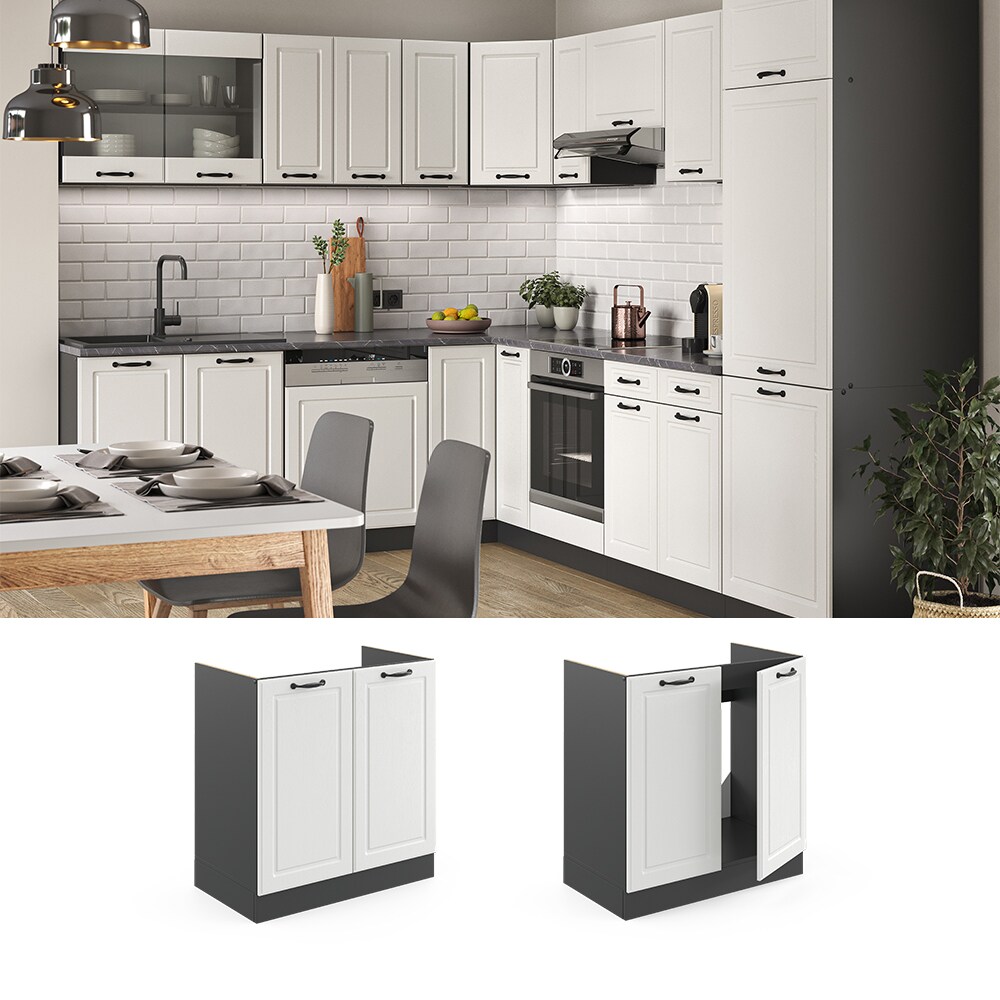 Vicco Sp&uuml;lenunterschrank 80 cm Anthrazit K&uuml;chenschrank Unterschrank K&uuml;chenzeile R-Line - Bild 1