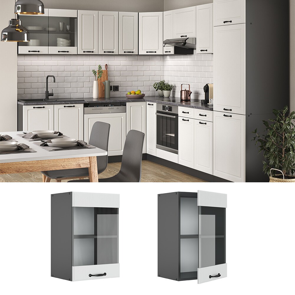 Vicco H&auml;ngeglasschrank 40 cm Anthrazit K&uuml;chenschrank H&auml;ngeschrank K&uuml;chenzeile R-Line - Bild 1