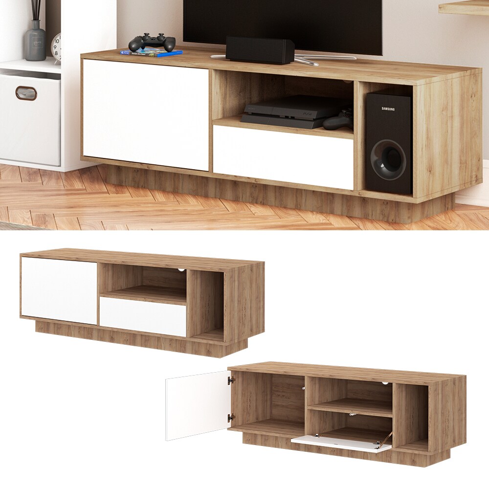 Vicco Lowboard TV-Board Sideboard Okko Eiche Fernsehschrank TV-Schrank 133x42cm - Bild 1