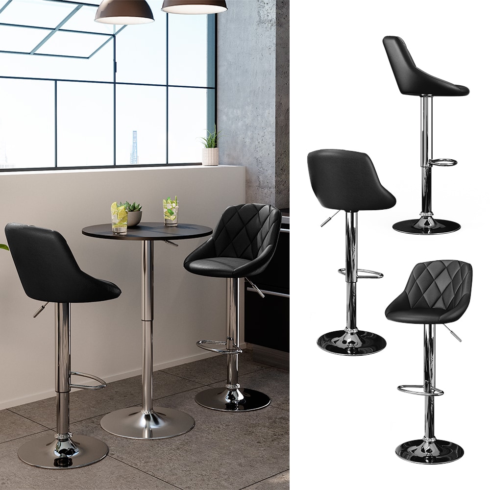Vicco Barhocker K&uuml;chenhocker Bistrohocker Venice 2er Set Schwarz K&uuml;che Esszimmer Barm&ouml;bel - Bild 1