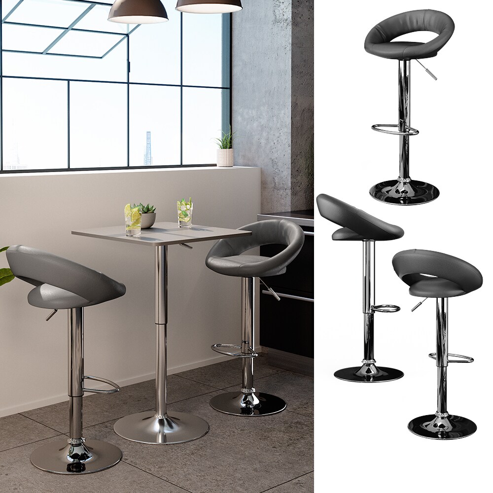 Vicco Barhocker K&uuml;chenhocker Bistrohocker Malibu 2er Set Grau K&uuml;che Esszimmer Barm&ouml;bel - Bild 1