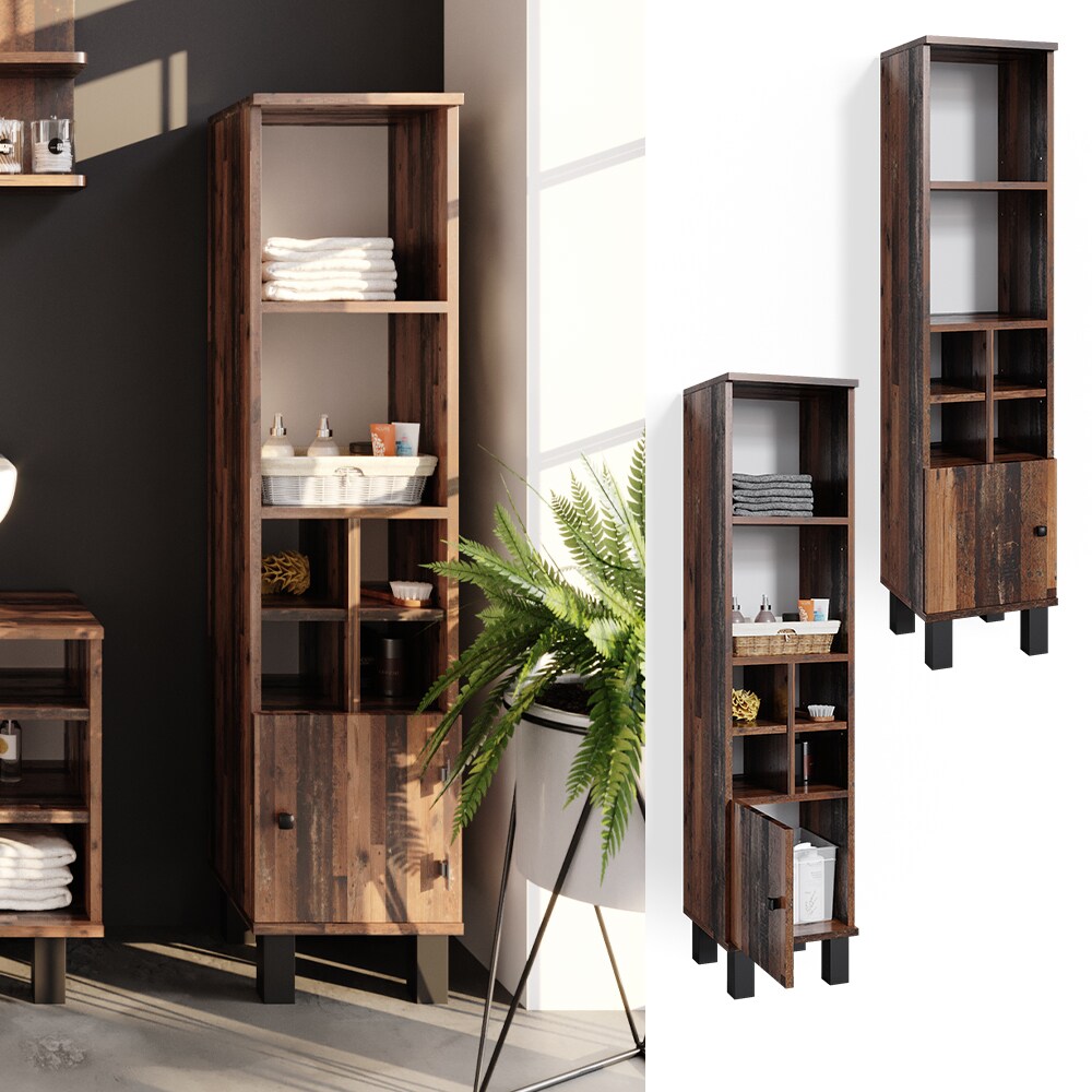 Vicco Midischrank Hochschrank Badschrank Fynn Old Style kleine Tür Badmöbel | 04251421976979