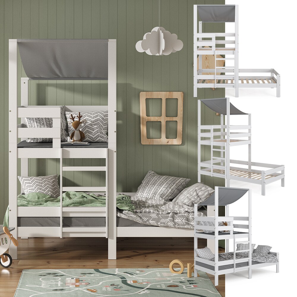 VitaliSpa Kinderbett Tom 90x200cm mit 2 Matratzen Spielbett Jugendbett Spielturm - Bild 1