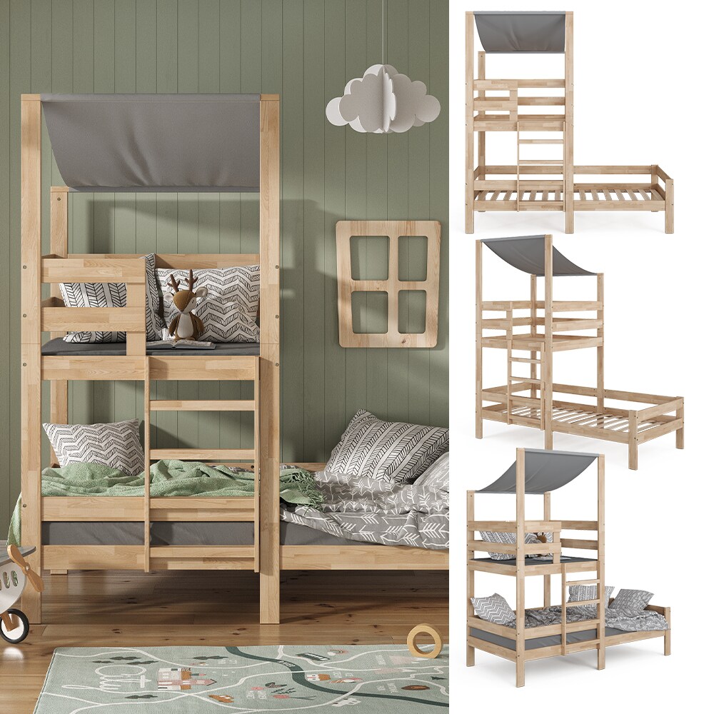 VitaliSpa Kinderbett Tom 90x200cm mit 2 Matratzen Spielbett Jugendbett Spielturm - Bild 1