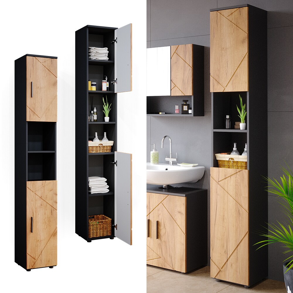 Vicco Hochschrank Badschrank Badezimmerschrank Irma 2 Türen Ablage 6 Fächer