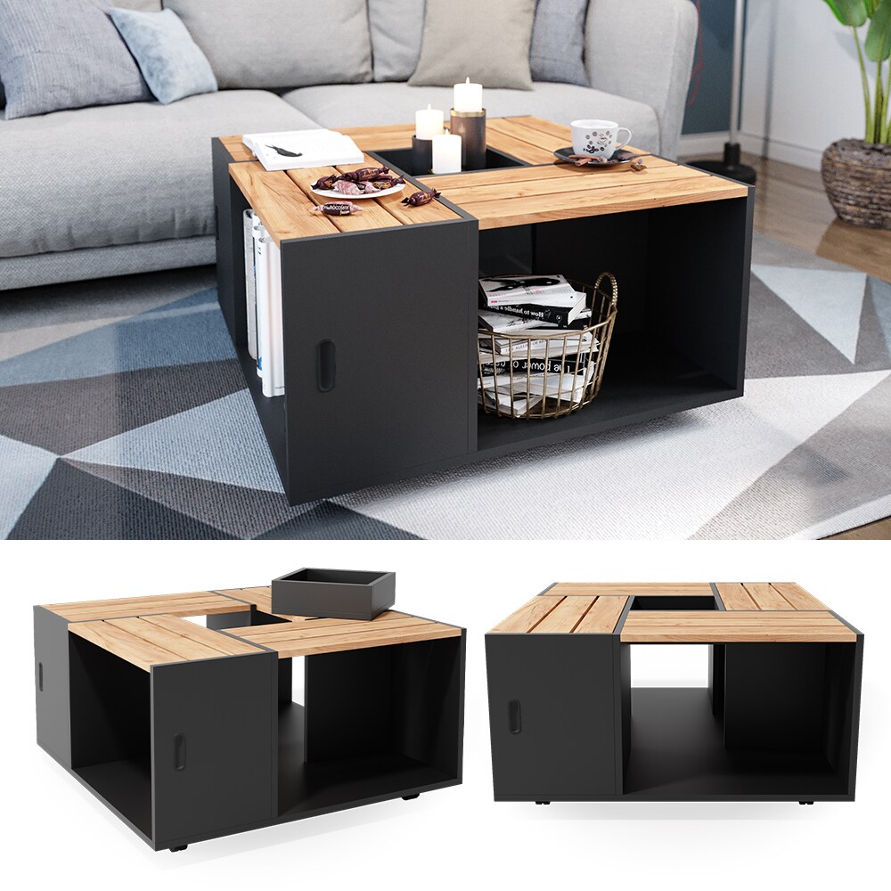 Vicco Couchtisch Sofatisch Beistelltisch Anton Anthrazit Kaffeetisch Ablage | 04066731029556