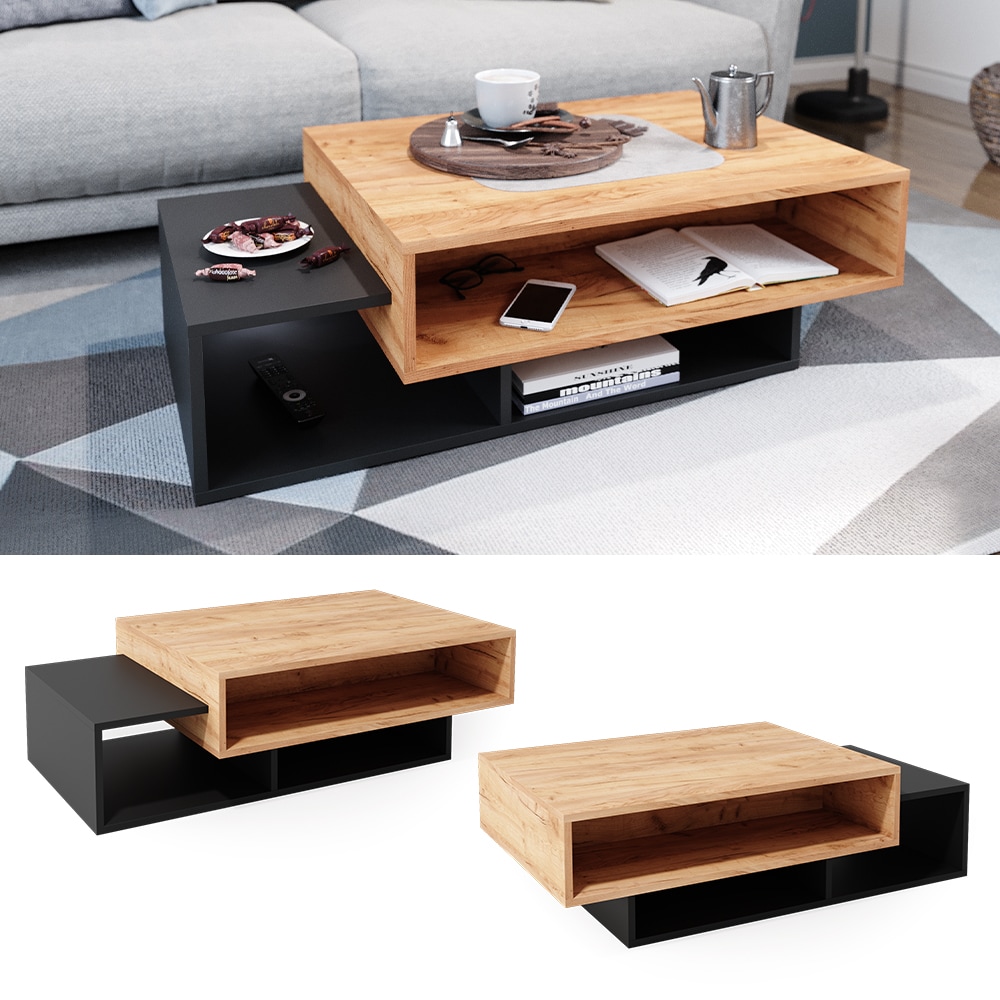 Vicco Couchtisch Sofatisch Beistelltisch Bari Anthrazit/Goldkraft Kaffeetisch - Bild 1