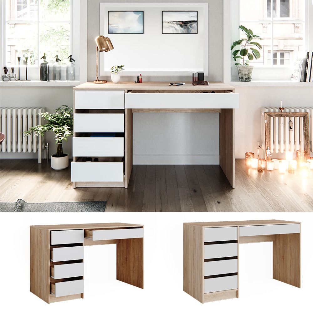 Vicco Schminktisch Sherry Sonoma Wei&szlig; 120 x 75 cm Schlafzimmer - Bild 1