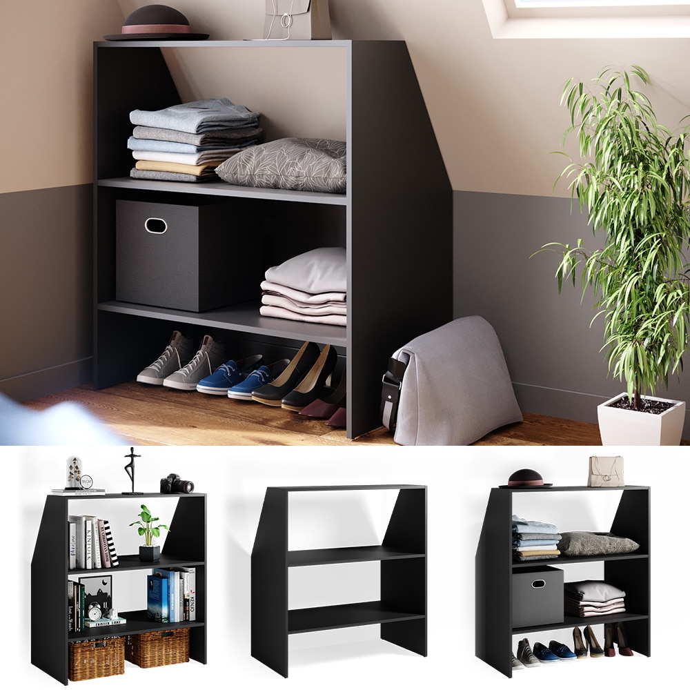 Vicco Dachschr&auml;genregal B&uuml;cherregal Wandregal Standregal Dachschr&auml;ge Anthrazit - Bild 1