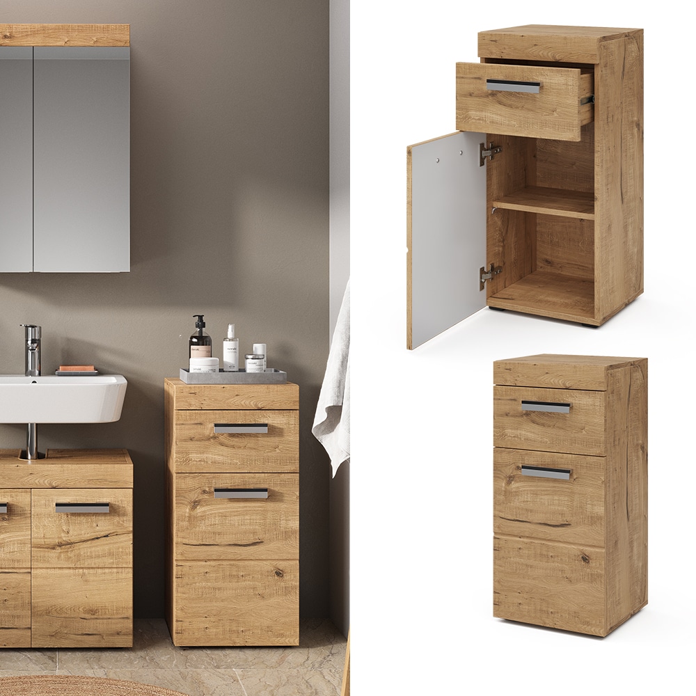 Vicco Midischrank Badschrank Badezimmerschrank Luna Schublade 2 F&auml;cher 1 T&uuml;r - Bild 1