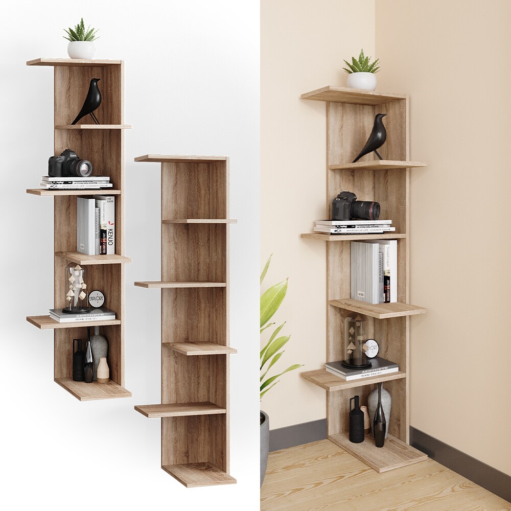 Vicco Bücherregal Standregal Eckregal Tera SON 6 Etagen Wandregal Nischenregal