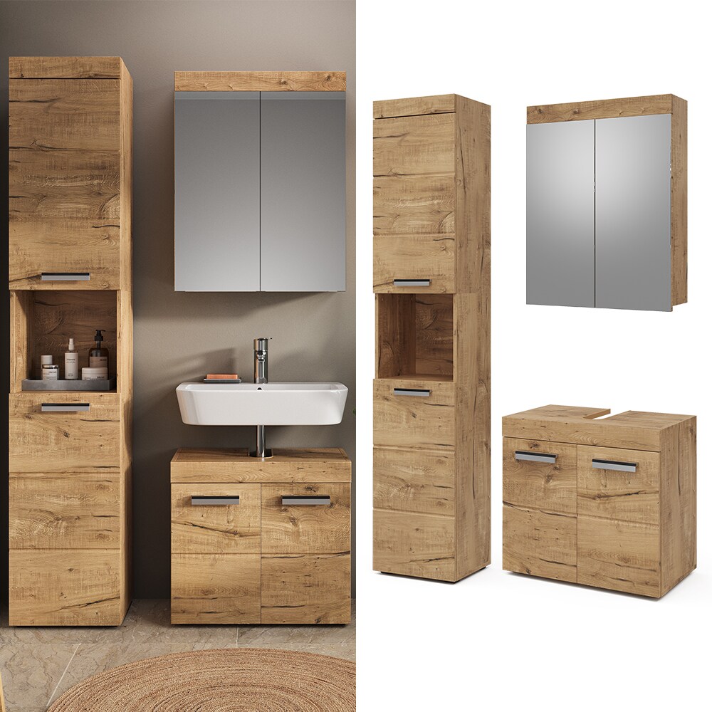 Vicco Badm&ouml;bel Set Badezimmerm&ouml;bel Luna Spiegelschrank Unterschrank Hochschrank - Bild 1