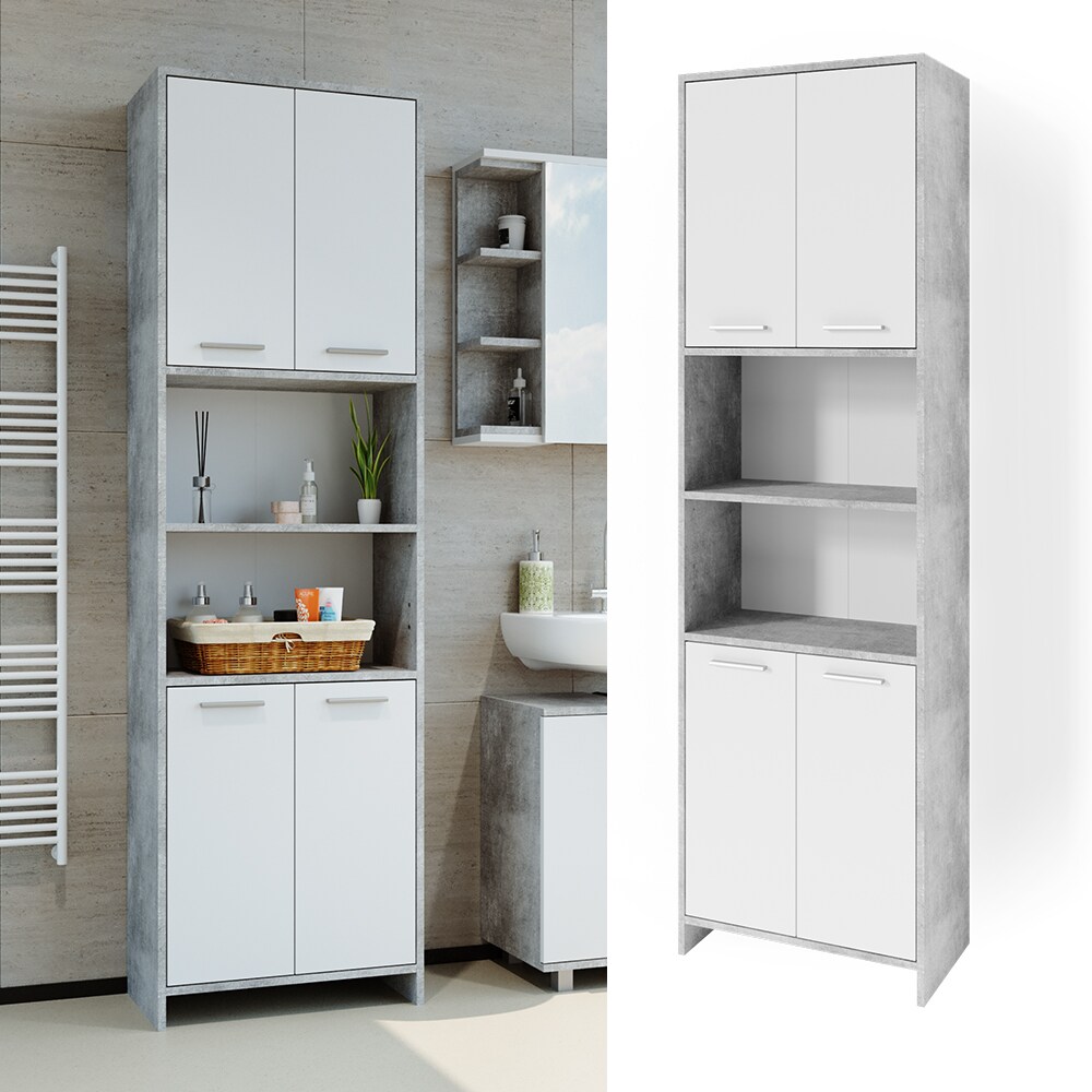 Vicco Badschrank Badregal Hochschrank Maris Beton Aufbewahrungsschrank Badezimmer