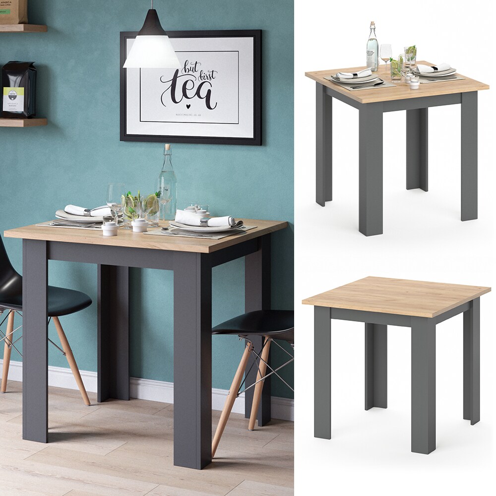 Vicco Esstisch Küchentisch Esszimmertisch 80×80 Kaffeetisch Goldkraft-Anthrazit | 04066731030941
