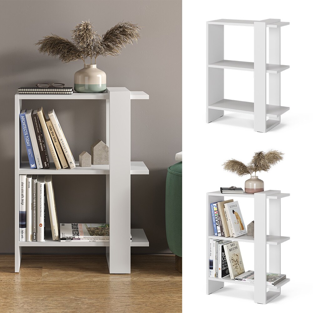 Vicco Bücherregal Standregal Raumteiler Basil Weiß 3 Etagen Wandregal Dekoregal | 04066731029662