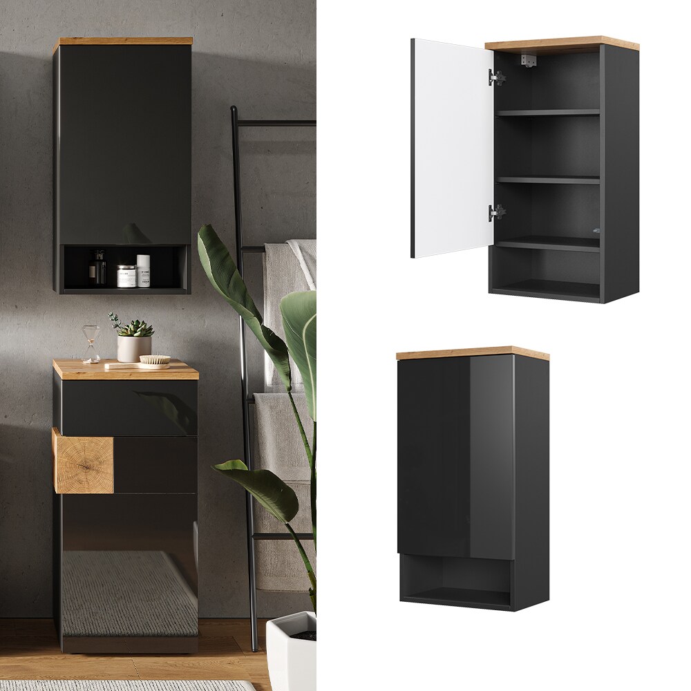 Vicco H&auml;ngeschrank Badschrank Badezimmerschrank Eden h&auml;ngend 1 T&uuml;r 4 F&auml;cher - Bild 1