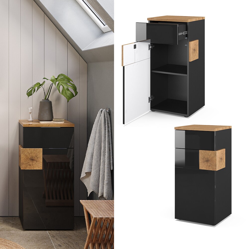 Vicco Midischrank Badschrank Badezimmerschrank Eden 2 Fächer Tür Schublade ANT | 04066731029419