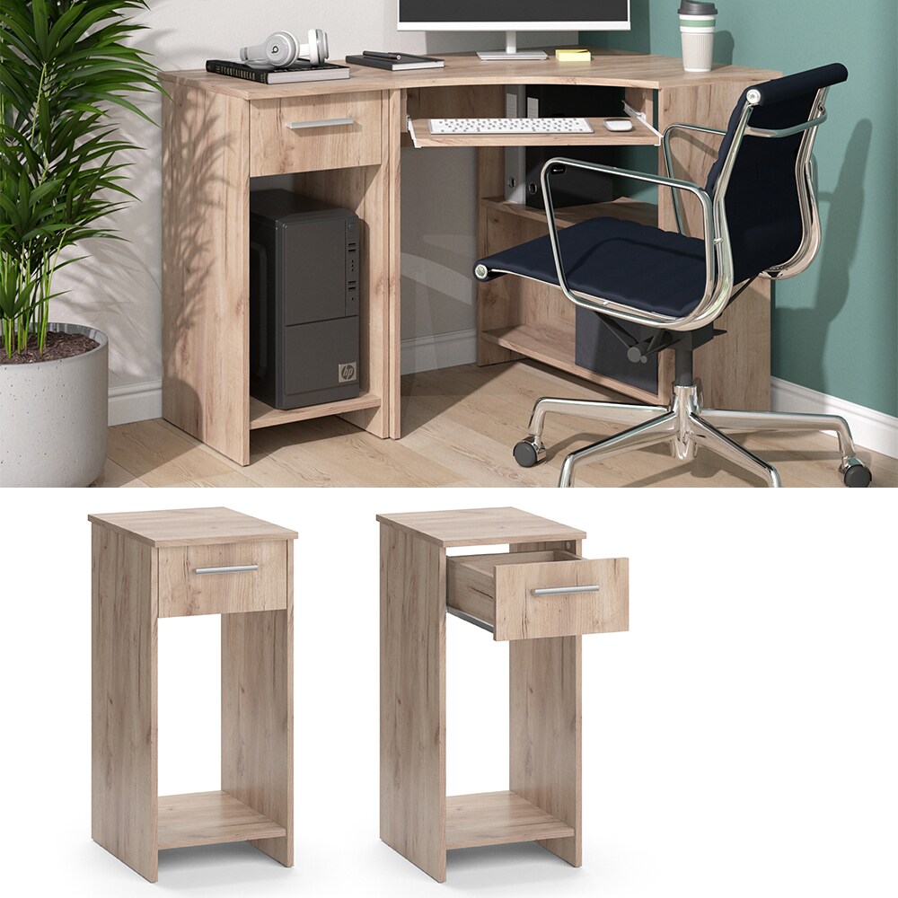 Vicco PC-Schrank Beistellschrank Computerschrank Odin Sonoma Schublade PC-Fach - Bild 1