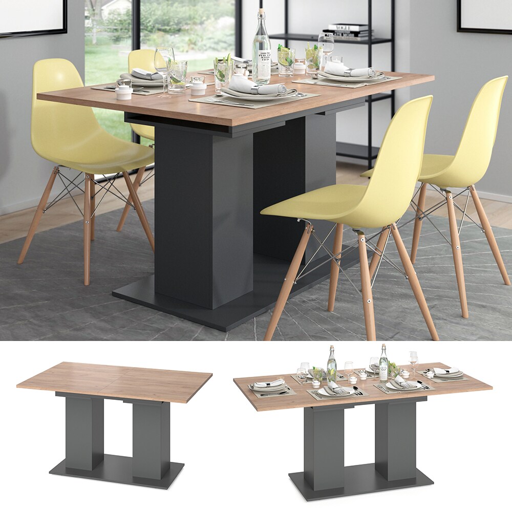 Vicco Esszimmertisch Esstisch K&uuml;chentisch Dix Anthrazit Goldkraft ausziehbar - Bild 1