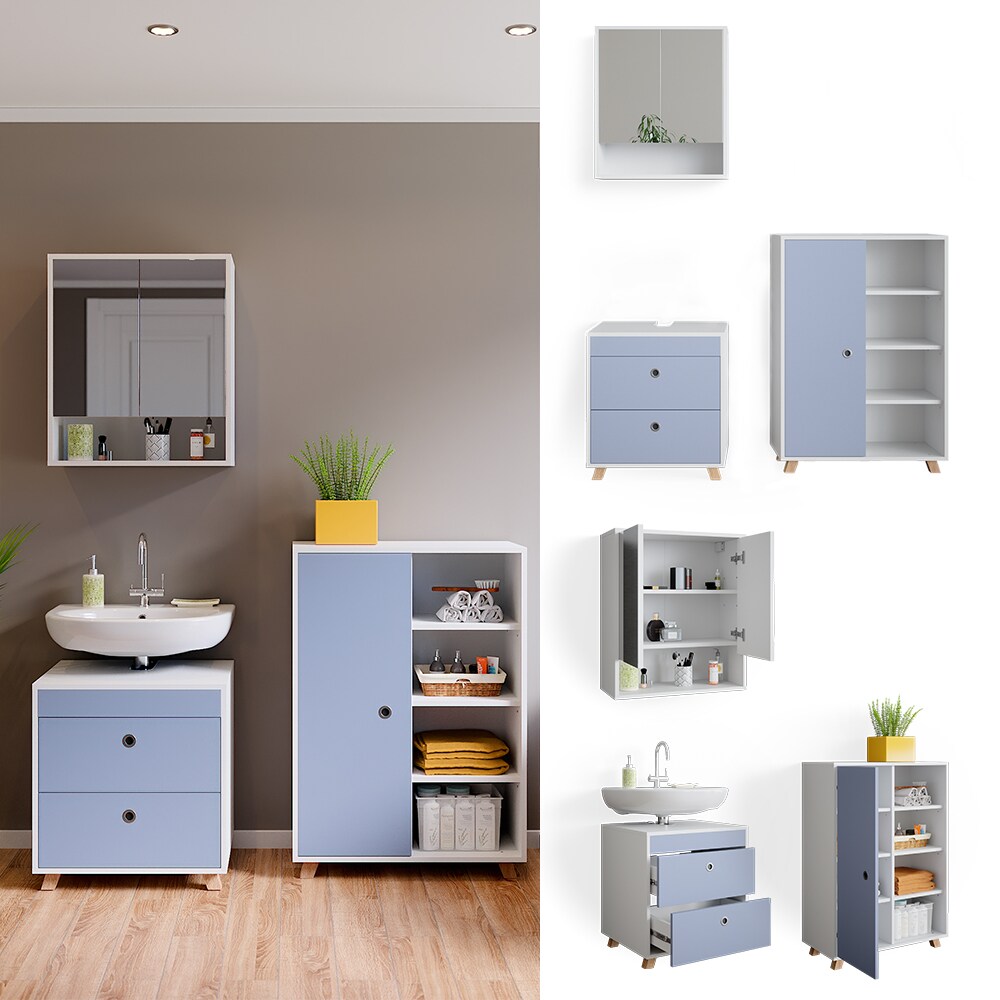 Vicco Badm&ouml;bel Set Retro Spiegelschrank Waschtischunterschrank Unterschrank Bad - Bild 1