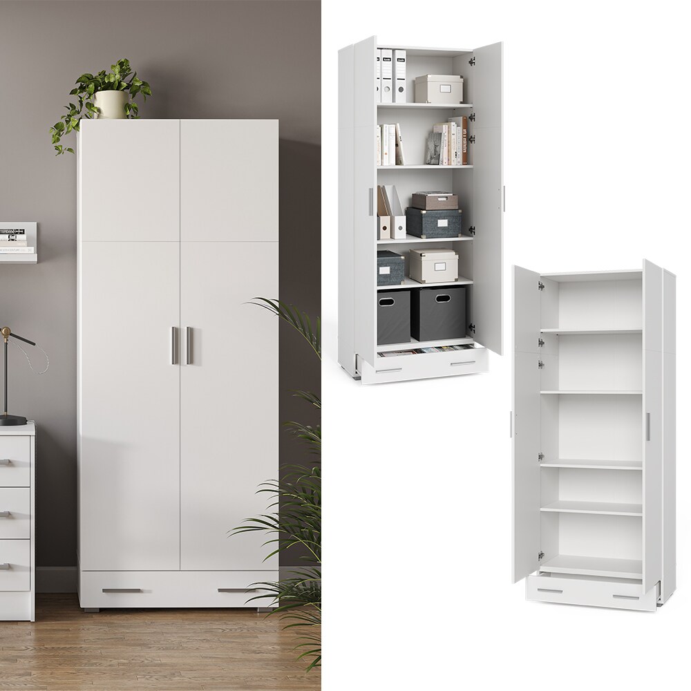 Vicco Aktenschrank Mehrzweckschrank B&uuml;roschrank Ingo Wei&szlig;-Sonoma T&uuml;ren Schublade - Bild 1