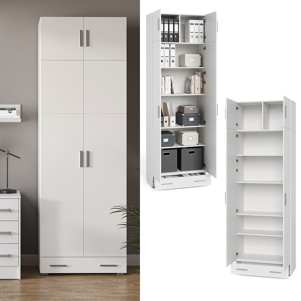 Vicco Aktenschrank Mehrzweckschrank B&uuml;roschrank Ingo Wei&szlig;/SON Aufsatz Schublade - Bild 1