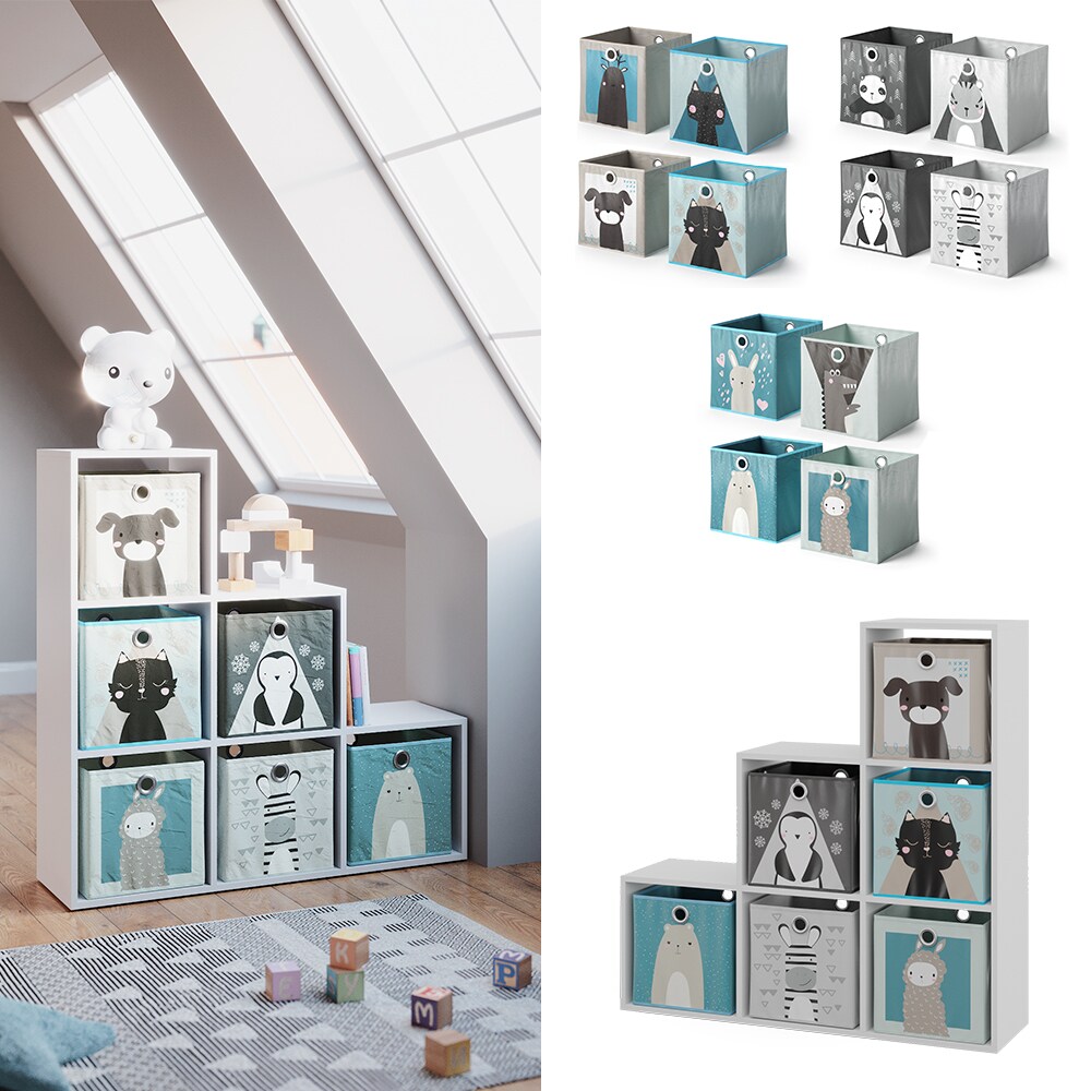 Vicco Treppenregal Raumteiler B&uuml;cherregal 6 F&auml;cher Wei&szlig; Stufenregal Faltbox - Bild 1