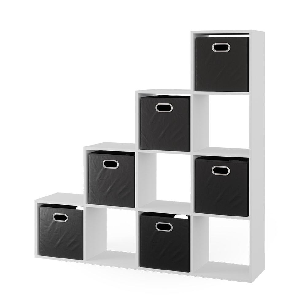 Vicco Treppenregal Raumteiler B&uuml;cherregal 10 F&auml;cher Wei&szlig; Stufenregal Faltbox - Bild 1