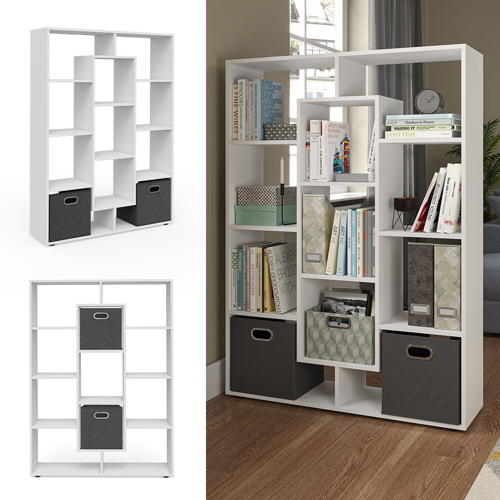 Vicco Raumteiler Bücherregal Standregal Weiß Fächer Aktenregal Hochregal Faltbox | 04066731034543
