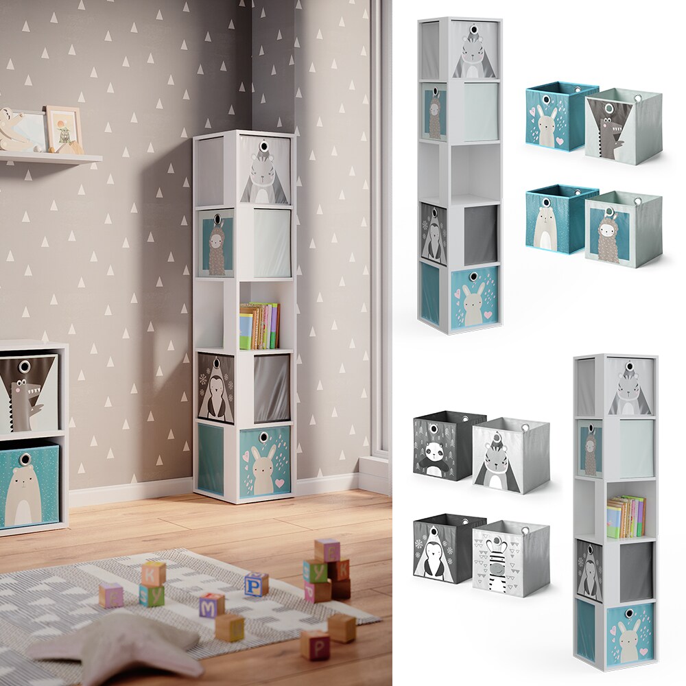 Vicco Eckregal Standregal Wandregal Lio wei&szlig; Raumteiler F&auml;cher Kinder-Faltboxen - Bild 1