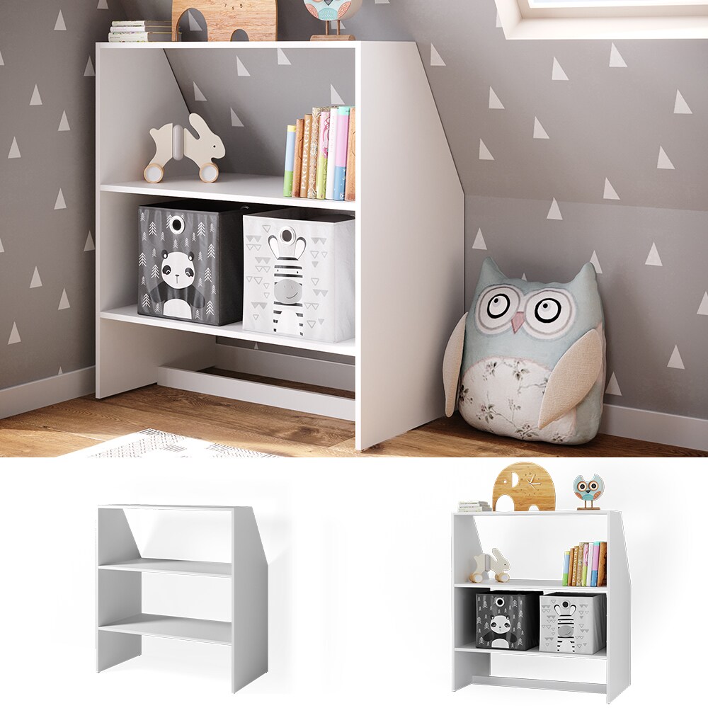 Vicco Dachschrägenregal Bücherregal Kinderregal Weiß Standregal Wandregal Regal