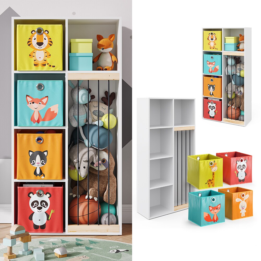 Vicco Kinderregal Kuscheltierbox Aufbewahrung Marvin B&uuml;cherregal Wei&szlig; Faltbox - Bild 1