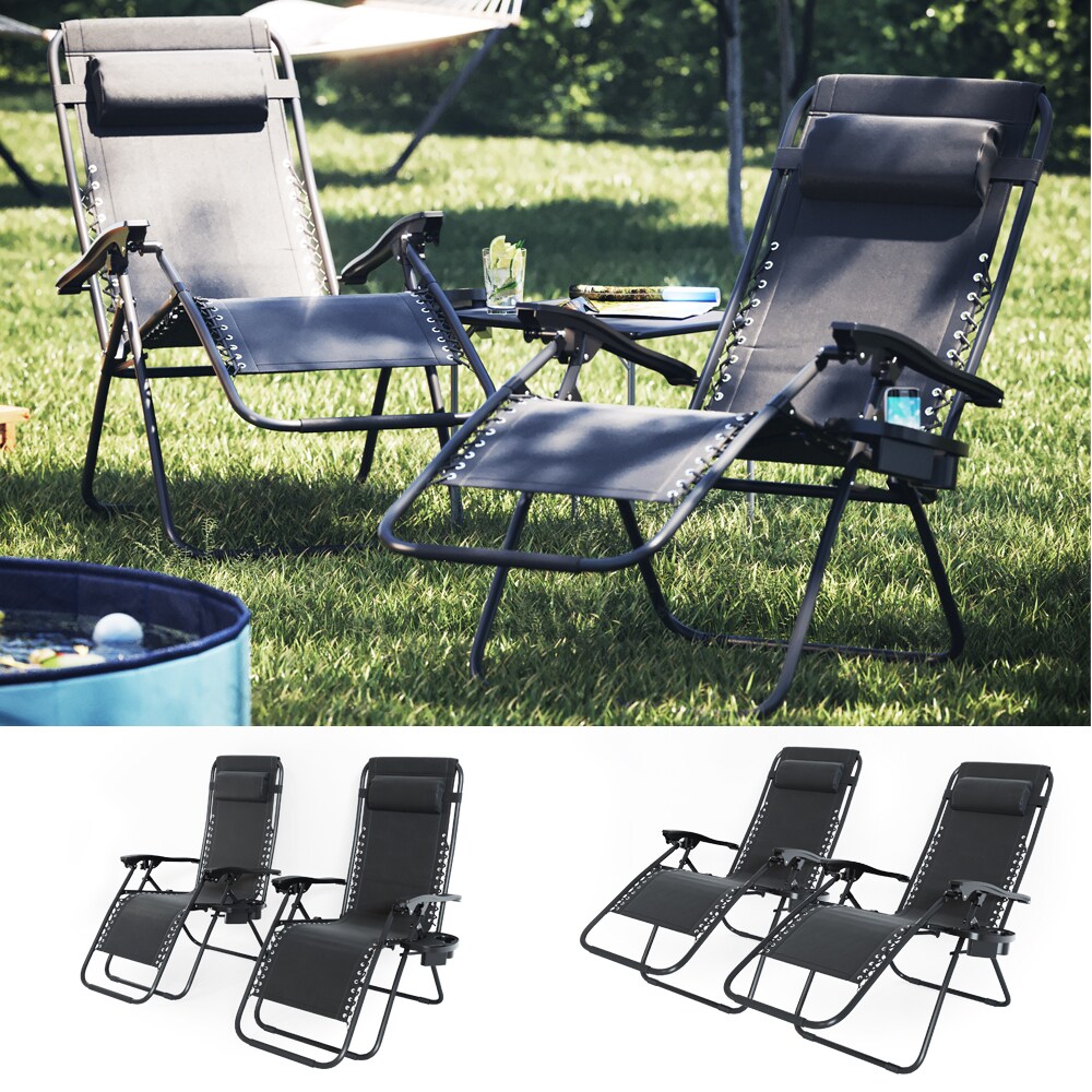 OK-Living Liegestuhl Gartenstuhl Terrassenstuhl Anthrazit Stahl Balkonm&ouml;bel Set - Bild 1