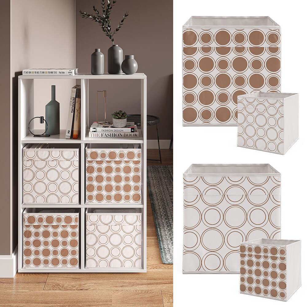 Vicco Faltbox Aufbewahrungsbox Regalbox Wei&szlig; Gold Retro Hartkarton Ablage - Bild 1