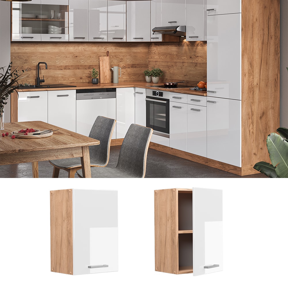 Vicco H&auml;ngeschrank K&uuml;chenschrank K&uuml;chenzeile R-Line 40 cm Goldkraft Wei&szlig; - Bild 1