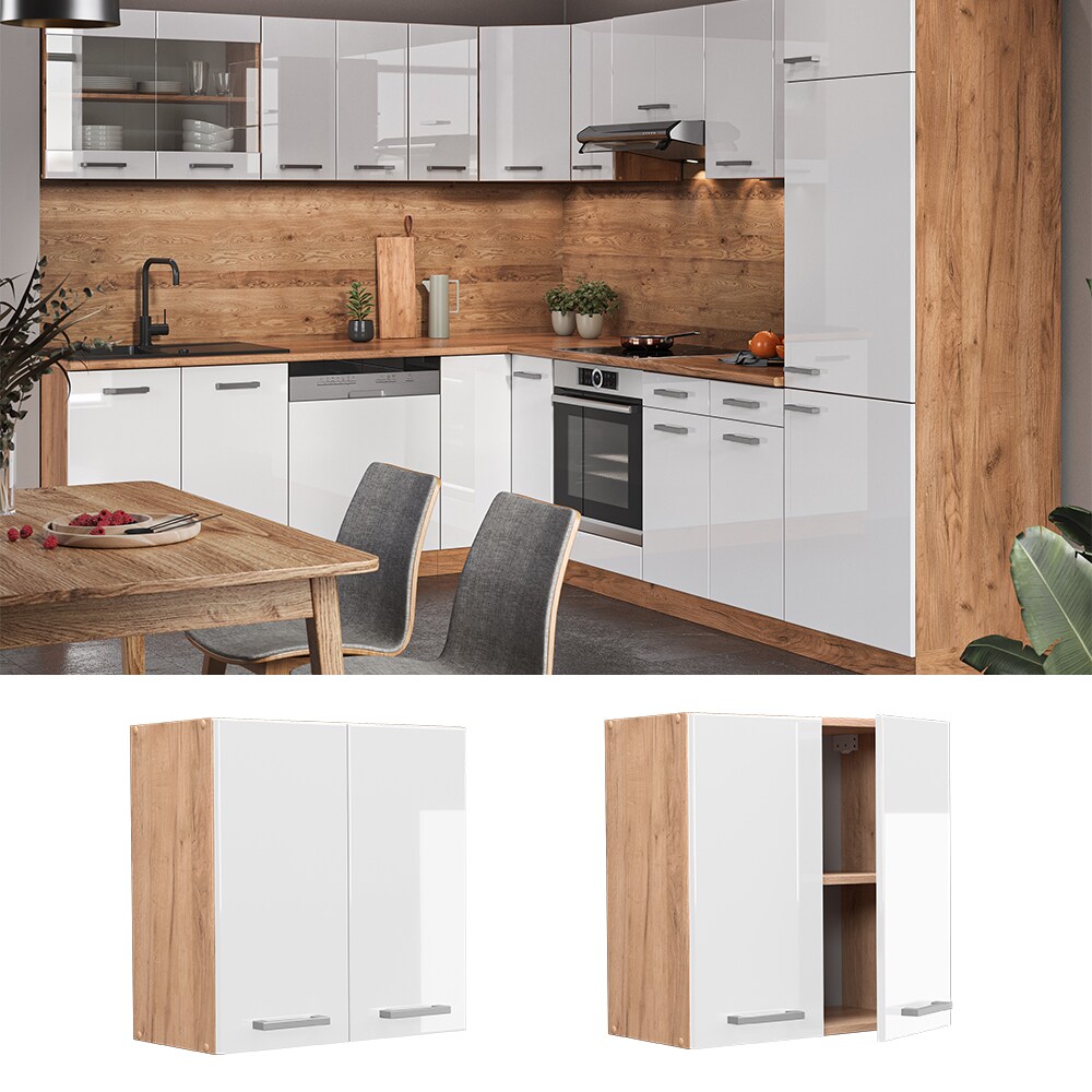 Vicco H&auml;ngeschrank K&uuml;chenschrank K&uuml;chenzeile R-Line 60 cm Goldkraft Wei&szlig; - Bild 1