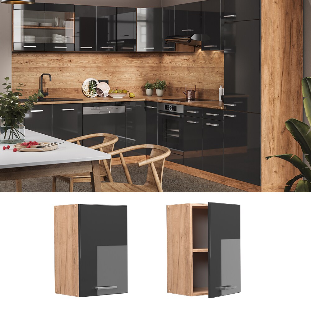 Vicco Hängeschrank Küchenschrank Küchenzeile R-Line 40 cm Goldkraft Anthrazit
