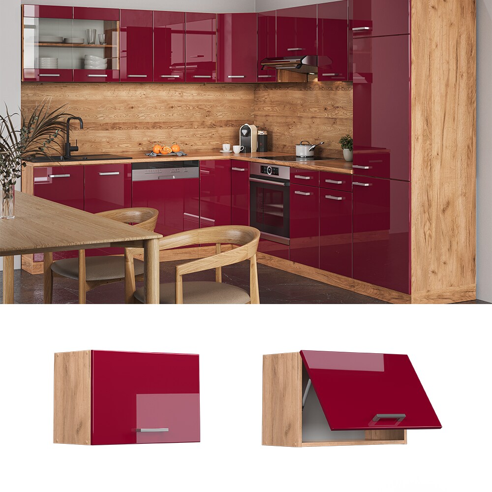 Vicco H&auml;ngeschrank K&uuml;chenschrank K&uuml;chenzeile R-Line 60 cm flach Goldkraft Bordeaux - Bild 1