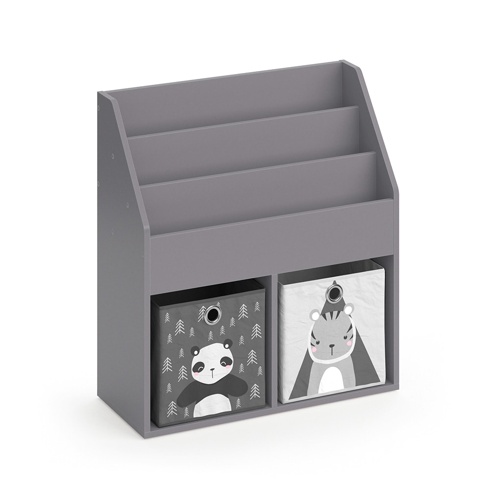 Vicco Kinderregal B&uuml;cherregal Aufbewahrungsregal Luigi Grau Ablage Faltbox - Bild 1