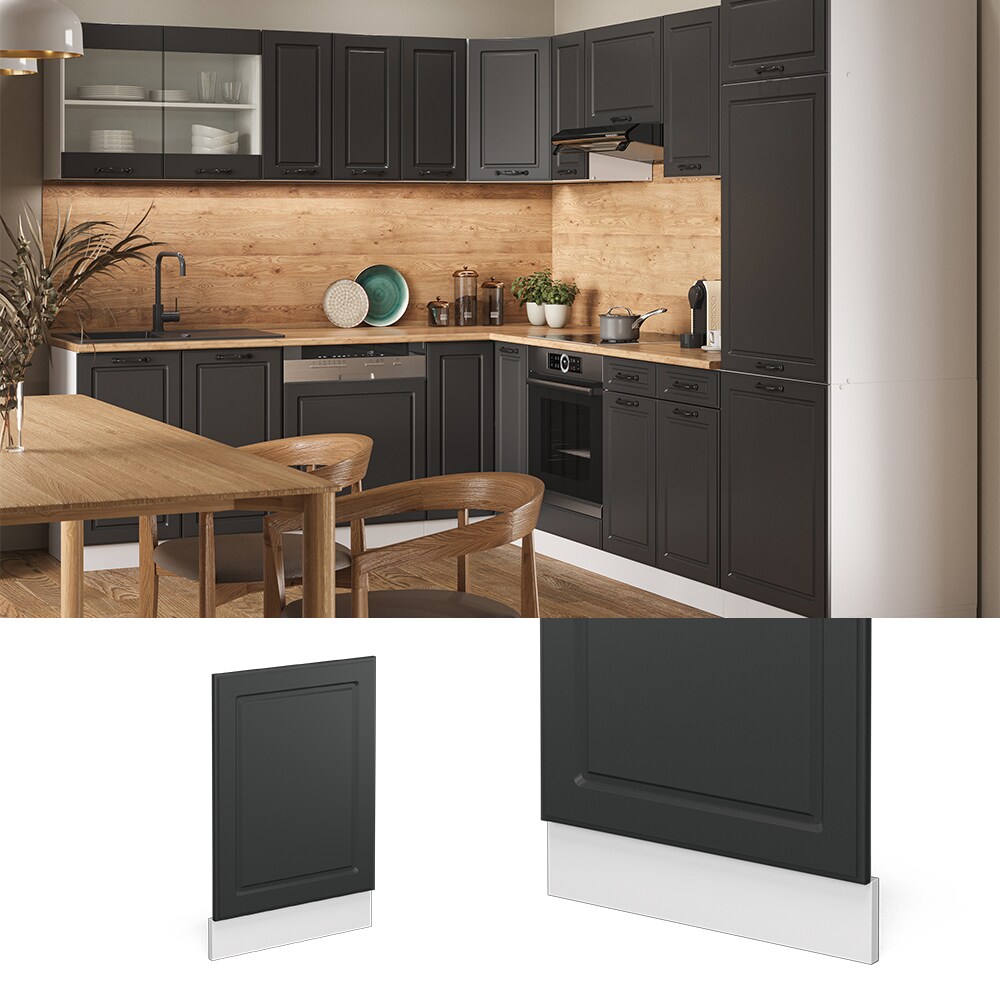 Vicco Geschirrspülerfront Blende Küchenzeile Landhaus R-Line 45 cm Anthrazit