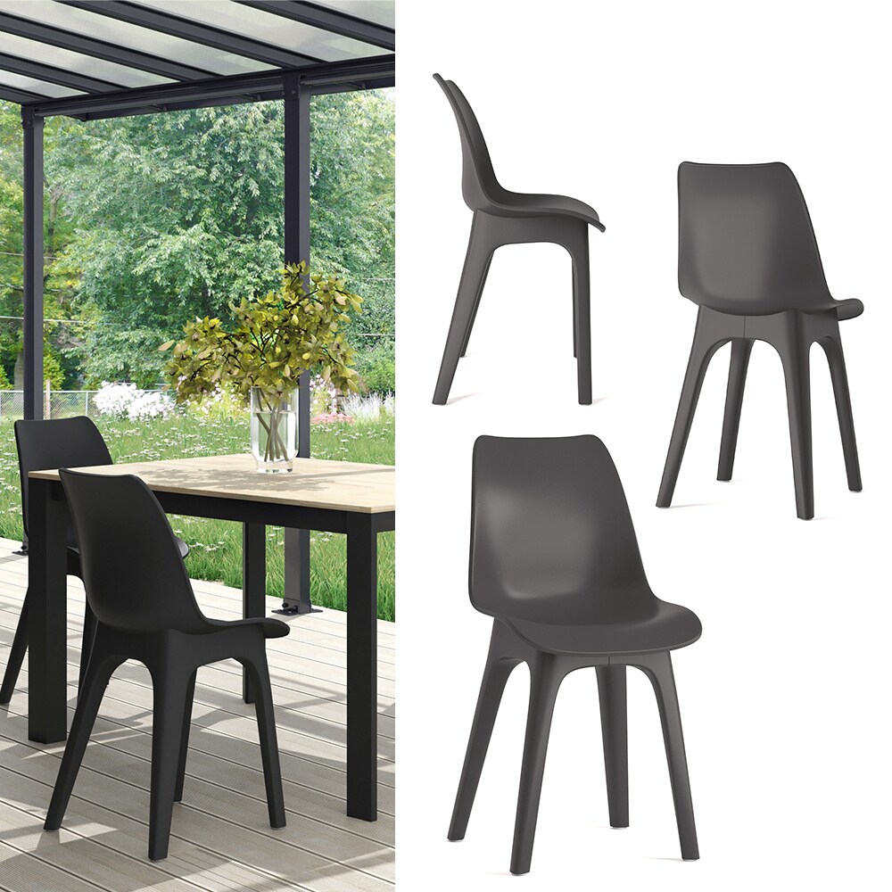 OK-Living Gartenstuhl Terrassenstuhl Balkonstuhl Eolo schwarz Gartenmöbel Set | 04066731037773
