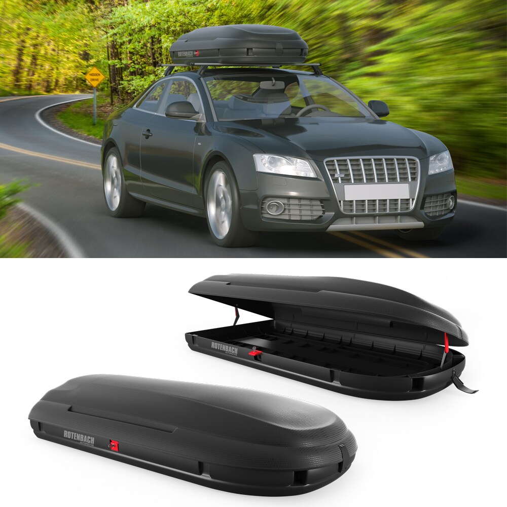 Rotenbach Dachbox Gep&auml;ckbox Gep&auml;ck Dachkoffer Auto Dach Autobox Schwarz 400 L - Bild 1