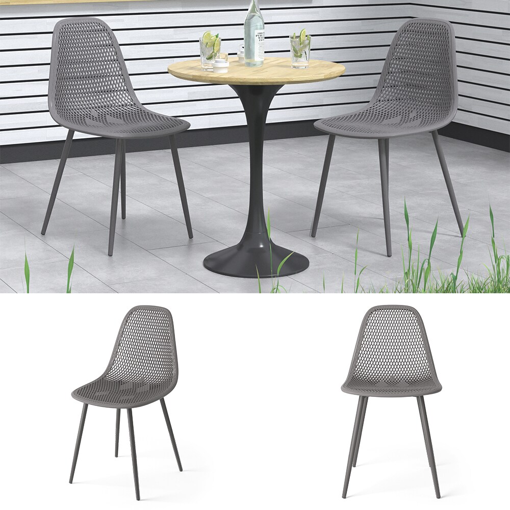 OK-Living Gartenstuhl Terrassenstuhl Balkonstuhl Joko Grau Sitzschale Stuhl - Bild 1