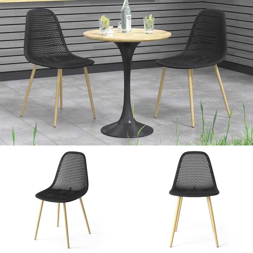 OK-Living Gartenstuhl Terrassenstuhl Balkonstuhl Joko Schwarz Sitzschale Stuhl - Bild 1