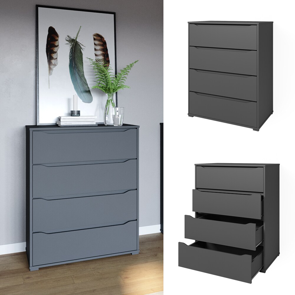 Vicco Kommode Highboard Mehrzweckschrank Ruben Anthrazit Schublade 80 cm Ablage - Bild 1