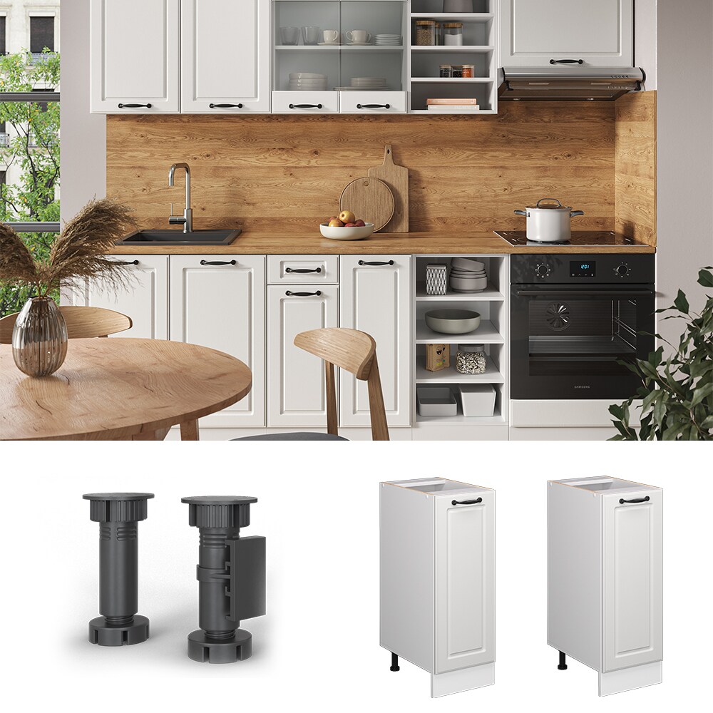 Vicco Apothekerunterschrank Küchenschrank Küchenzeile R-Line Landhaus 30 cm Weiß
