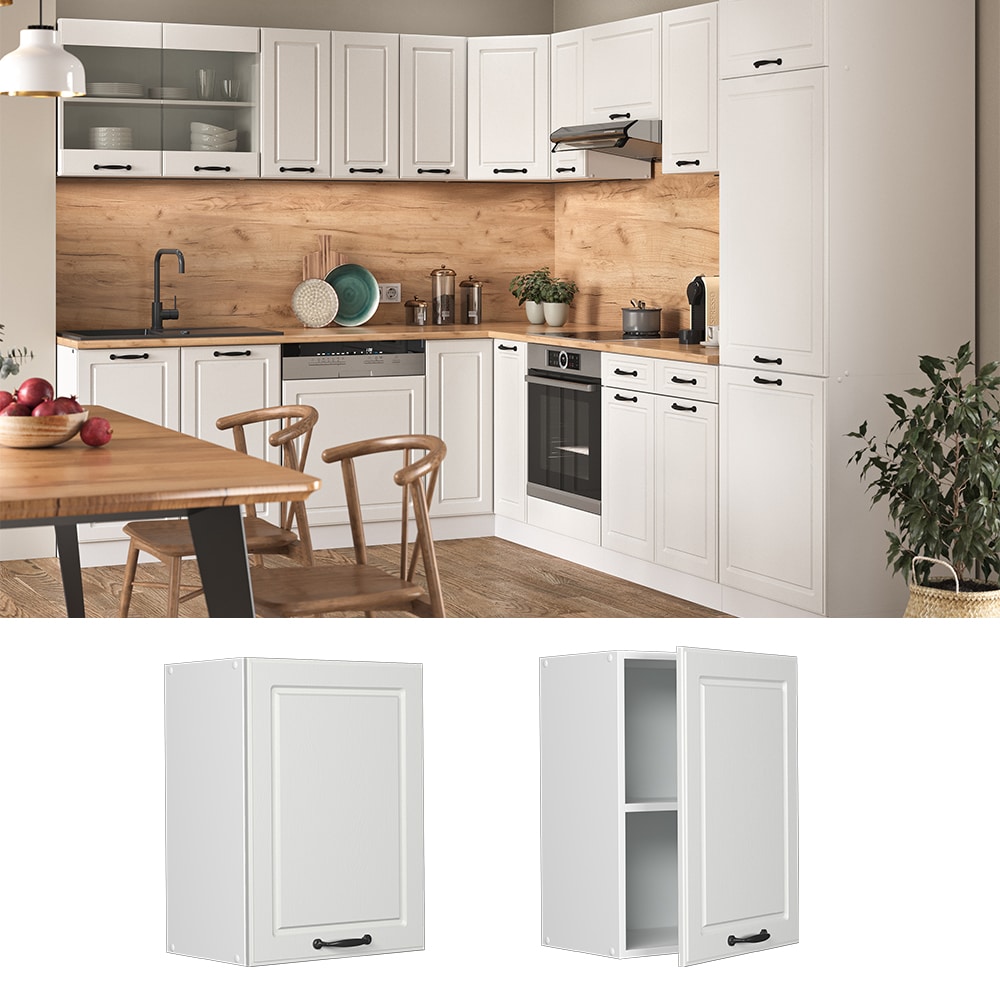 Vicco H&auml;ngeschrank K&uuml;chenschrank K&uuml;chenzeile R-Line Landhaus 45 cm Wei&szlig; T&uuml;r F&auml;cher - Bild 1