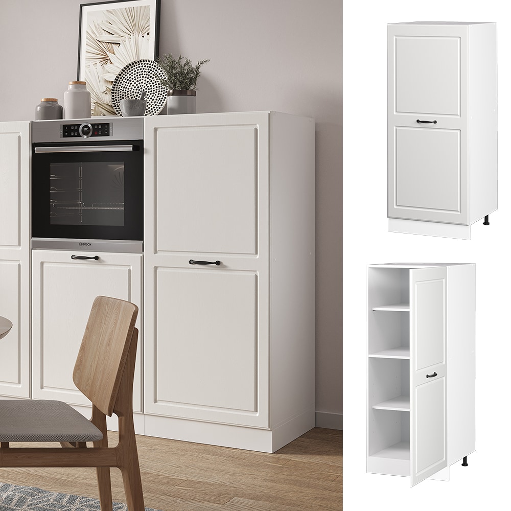 Vicco Backofenumbauschrank K&uuml;chenschrank K&uuml;chenzeile R-Line Landhaus 60 cm Wei&szlig; gro&szlig;e T&uuml;r - Bild 1