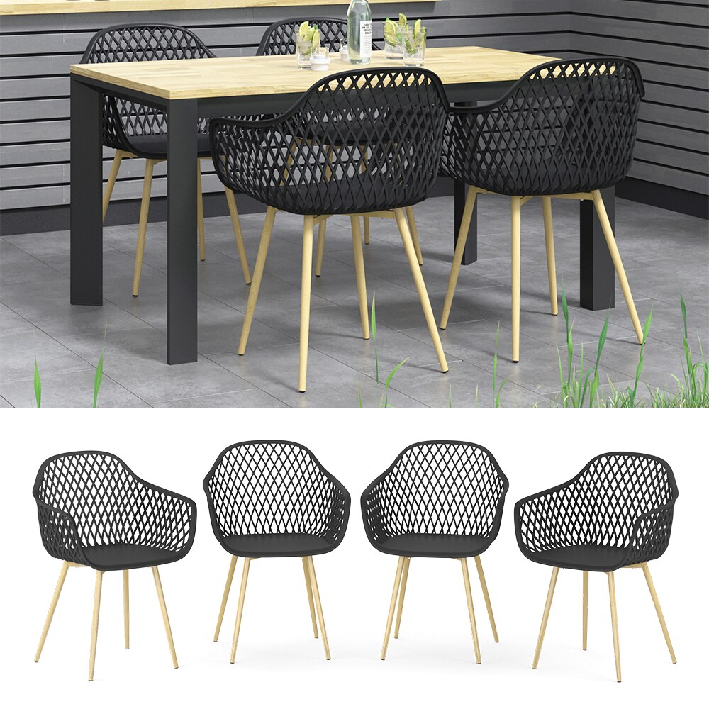 OK-Living Gartenstuhl Terrassenstuhl Balkonstuhl Jakob Schwarz Sitzschale Set - Bild 1