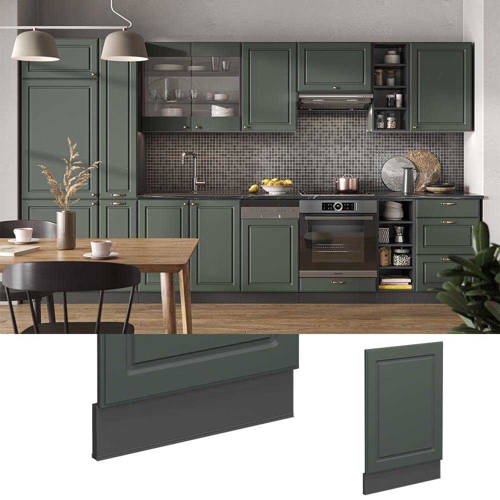 Vicco Geschirrsp&uuml;lerblende K&uuml;chenschrank K&uuml;chenm&ouml;bel Fame-Line Anthrazit Gr&uuml;n-Gold Landhaus 45 cm K&uuml;che Einbauk&uuml;che Geschirrsp&uuml;ler Blende K&uuml;chenzeile - Bild 1